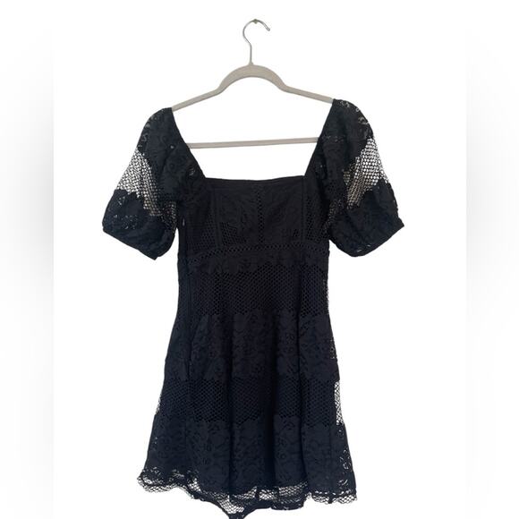 Free People Be Your Baby Lace Mini Dress in Black Size XS EUC - Picture 4 of 11